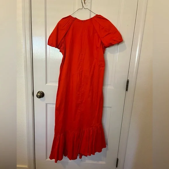 [Zara] Puff Sleeve Voluminous Tired Asymmetrical Maxi Dress - Picture 6 of 8